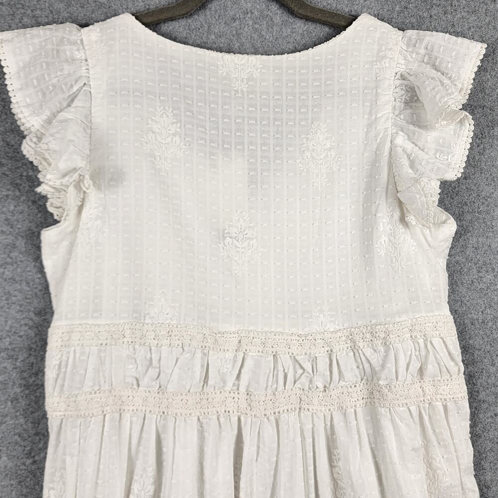 Rachel Zoe White Maxi Dress Lace Eyelet Boho Size 8 - Picture 8 of 13